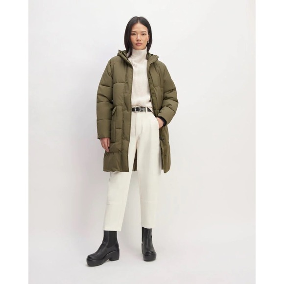 Everlane Jackets & Blazers - Everlane ReNew Long Puffer Coat Kalamata Green Size Large